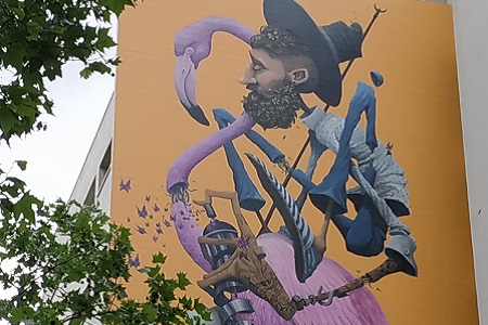 photo of the street art fresco in Paris 13 by Maye, entitled: Camargue