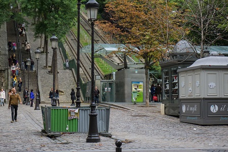 Photo of the departure of the Montmartre funicular