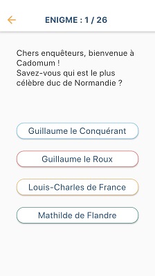 capture écran une énigme du parcours Enquête à Caen sur l application
