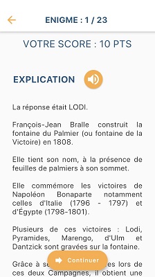 Capture écran explication sur le parcours Napoléon à Paris