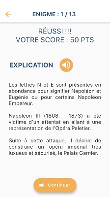 Capture écran explication sur le parcours Opera Garnier à Paris