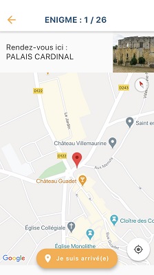 capture écran de la localisation du parcours Saint-Emilion