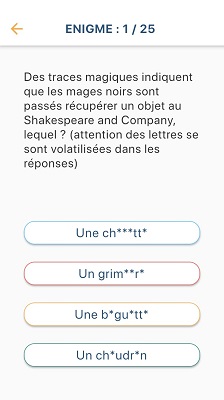 capture écran énigme du parcours Saint-Germain-Des-Prés sur l application