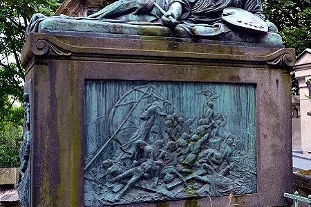 Photo of Theodore Gericault’s tomb in Père-Lachaise Cemetery. 