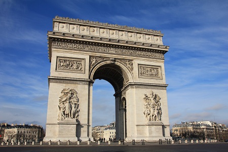 Card image de l'arc de triomphe place de l'etoile