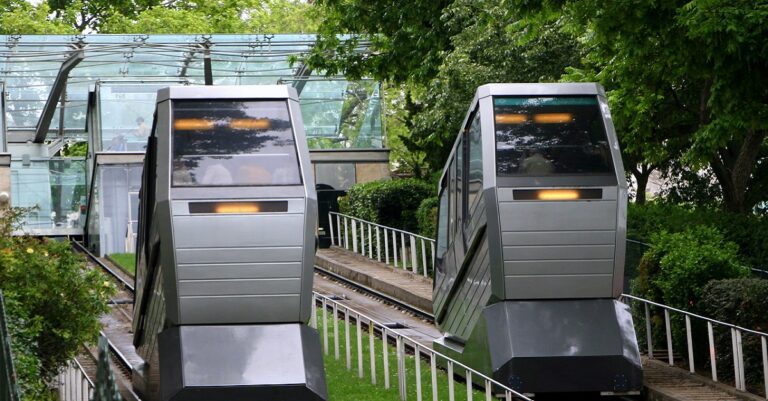 Le funiculaire sur la butte de Montmartre à Paris
