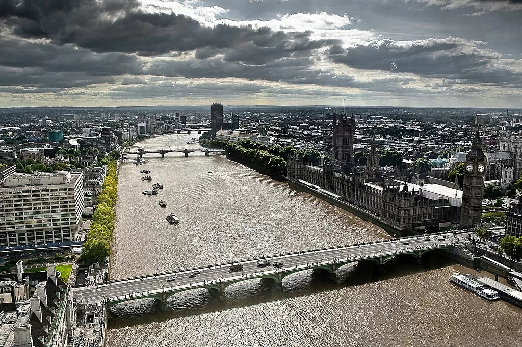Vue sur la tamise à Londres