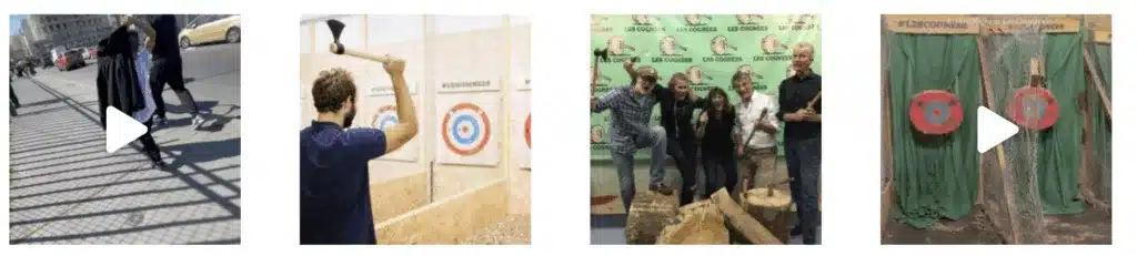 Lancer de haches à Paris avec Les Cognées