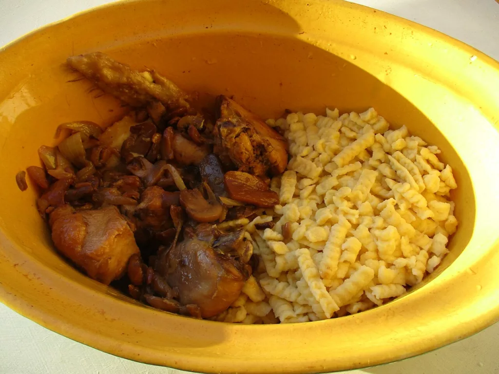 Coq au Riesling with spaetzle